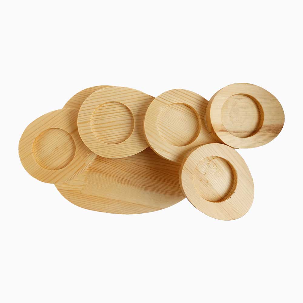 ظرف چوبی طرح پله دایره