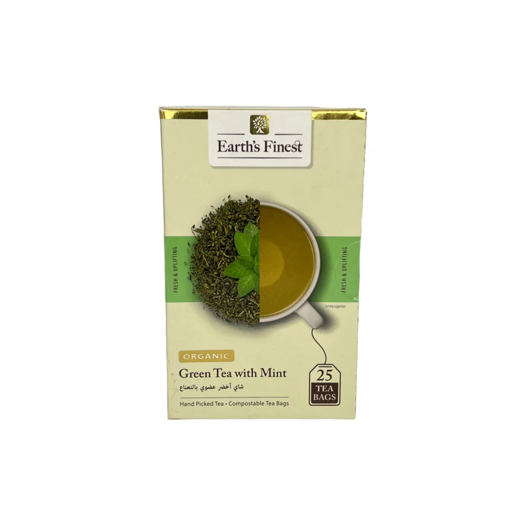 چای سبز و نعنا تی بگ 25 عددی اورگانیک EARTH’S FINEST